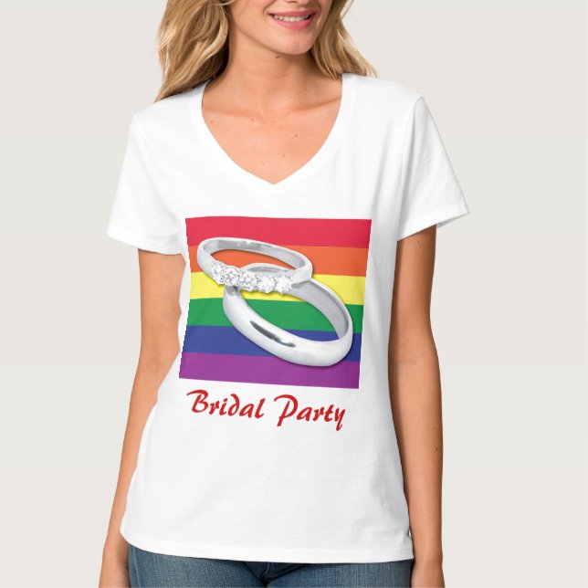 Camiseta Boda lesbiana gay (Anverso)