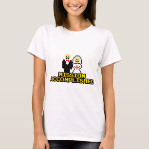 Camiseta Boda lograda "misión" (de 8 bits)