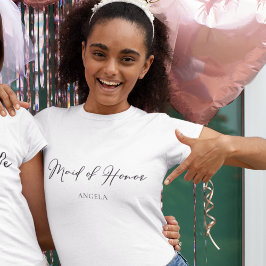Camiseta Boda Minimalista de Moda personalizada Maid of Hon