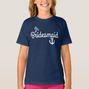 Camiseta Boda Náutico Junior Bridesmaid Tee con Anchor
