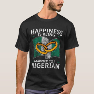 Camiseta Boda nigeriano matrimonio con bandera raíz