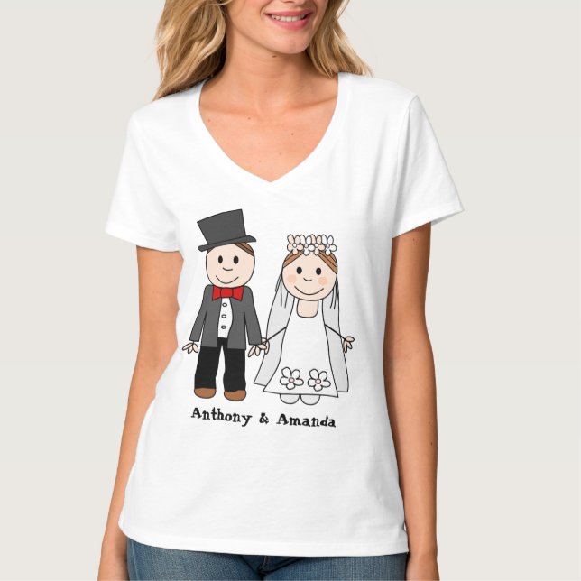 Camiseta BODA PAREJA, novia y novio (Anverso)