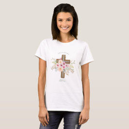 Camiseta Boda personalizado o cruz floral de aniversario
