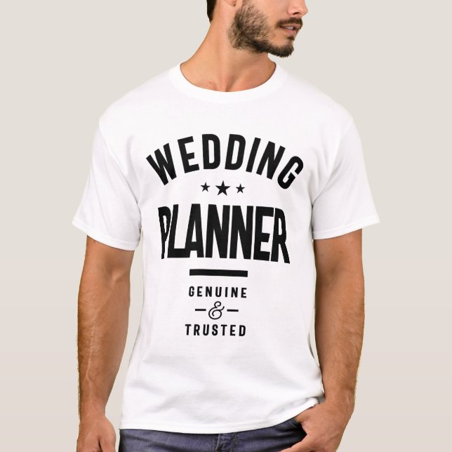 Camiseta Boda Planner Regalo Gracioso Título de Trabajo (Anverso)