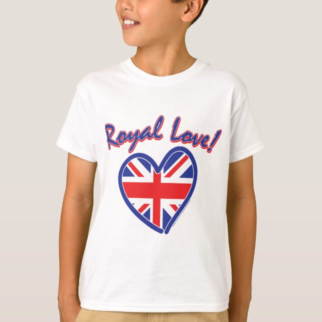 Camiseta Boda Real, Amor Real, Corazón Union Jack (Anverso)