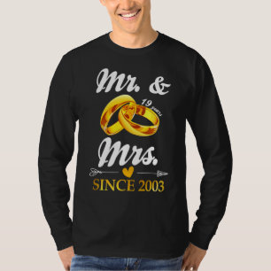 Camiseta Boda Ring Casado Sr. y Sra. Desde 2003 Pareja 19