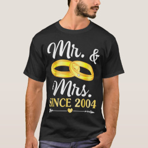 Camiseta Boda Ring Casado Sr. y Sra. Desde 2004 Feliz Hus