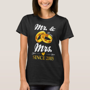 Camiseta Boda Ring Casado Sr. y Sra. Desde 2005 Pareja 17