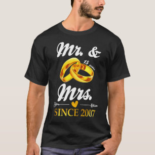Camiseta Boda Ring Casado Sr. y Sra. Desde 2007 Pareja 15