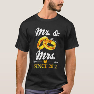 Camiseta Boda Ring Casado Sr. y Sra. Desde 2012 Pareja 10