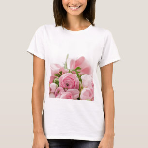 Camiseta Boda romántico Amor Flor rosa suave Bouquet