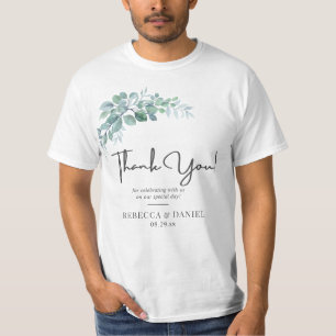 Camiseta Boda rústica de acuarela con vegetación de eucalip
