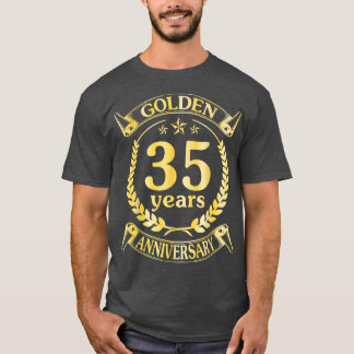 Camiseta Boda Se Casó Con El Aniversario Dorado De 35 Años 