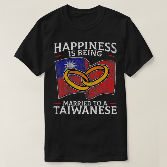 Camiseta Boda taiwanés patrimonio taiwanés raíces bandera d (Diseño del anverso)