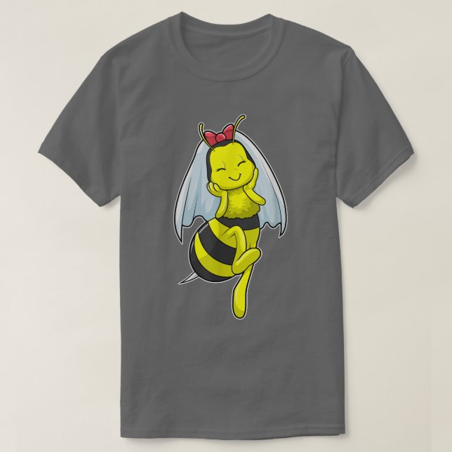 Camiseta Boda Velo de Novia Abeja  (Diseño del anverso)
