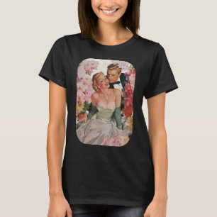 Camiseta Boda Vintage, recién casados novios retro