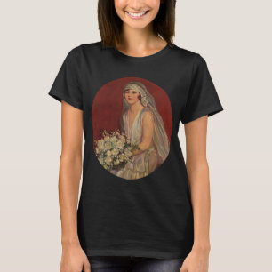 Camiseta Boda Vintage, retrato nupcial de novia victoriana