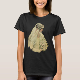 Camiseta Boda Vintage, retrato nupcial de novia victoriana