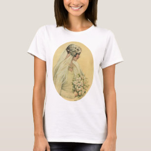 Camiseta Boda Vintage, retrato nupcial de novia victoriana