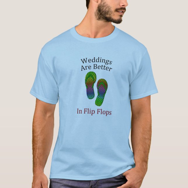 Camiseta Bodas Mejor En Flip Flops Beach Wedding (Anverso)