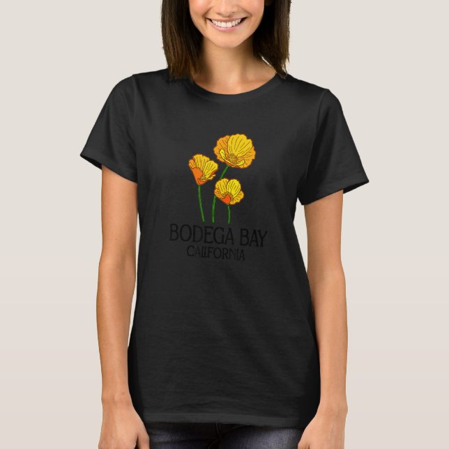 Camiseta Bodega Bay California CA Poppy Flower State City V (Anverso)