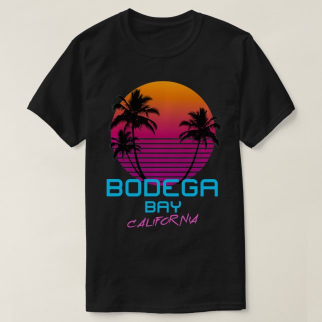 Camiseta Bodega Bay California Retro 80 (Diseño del anverso)