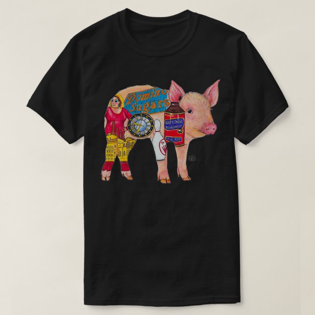 Camiseta Bodega femeninaART Cerdo Hon Baltimore (Pigtown Or (Diseño del anverso)