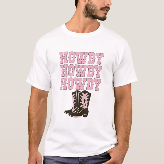Camiseta Bodega White Howdy Rodeo de la época occidental (Anverso)