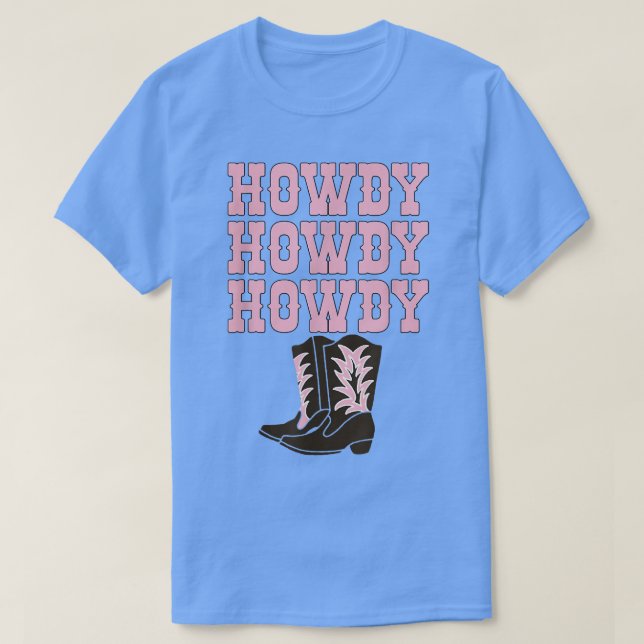 Camiseta Bodega White Howdy Rodeo de la época occidental (Diseño del anverso)