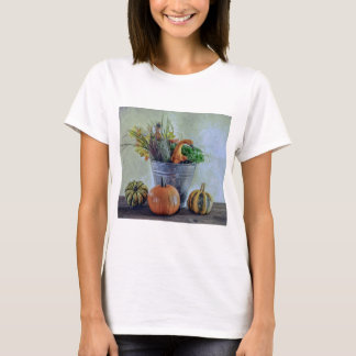 Camiseta Bodegón de otoño con calabazas, flores
