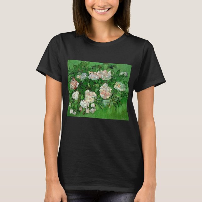 Camiseta Bodegón: Rosas rosas de Vincent van Gogh (Anverso)