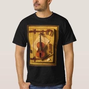 Camiseta Bodegón Violín y Música de William Harnett