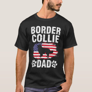Camiseta Boder Collie Perros Papá Feliz Día del Padre Papi