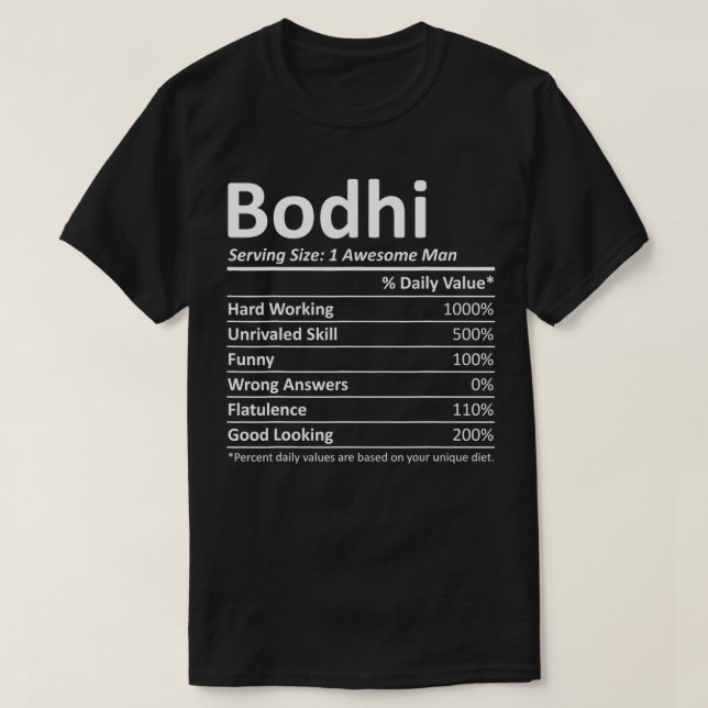 Camiseta BODHI Nutrition Funny Birthday Personalized Name G (Diseño del anverso)