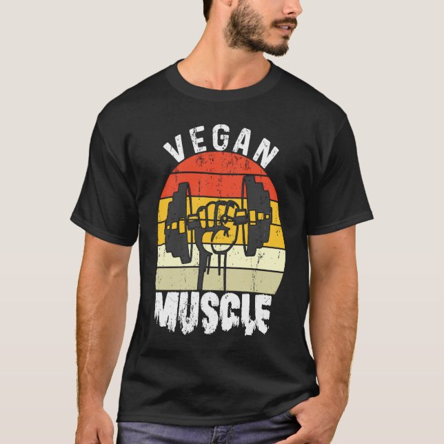 Camiseta Bodybuilder Workout Vegan Muscle Retro  Vegan Musc (Anverso)