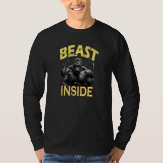 Camiseta Bodybuilding Gorilla Gym Fitness Beast Inside
