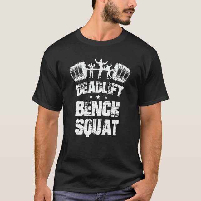 Camiseta Bodybuilding heavy workout squat bench press deadl (Anverso)