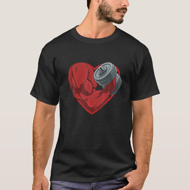 Camiseta Bodybuilding I Love Muscles Gym Flexing Dumbbell (Anverso)