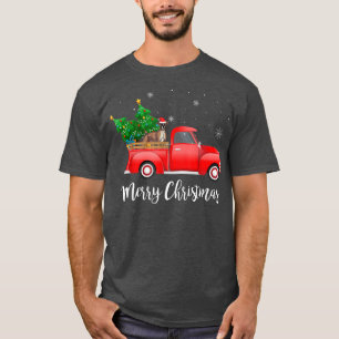 Camiseta Boer Dog Riding Red Truck Navidades