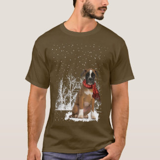 Camiseta Boer Dog Scarf Árbol de Navidad Bosque de nieve na