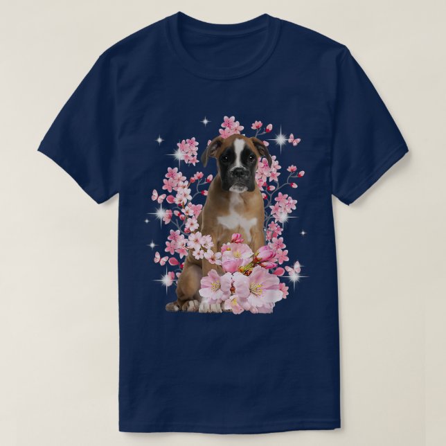 Camiseta Boer Perro Flor de cerezo japonesa Sakura (Diseño del anverso)