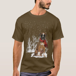 Camiseta Boer Winter Scarf Dogs Tree Forest Snow Navidades