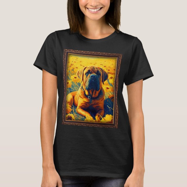 Camiseta Boerboel Painting Sunflower Flower Mom Women Flora (Anverso)