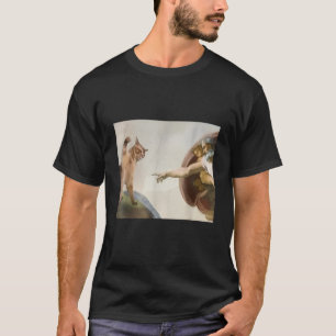 Camiseta Bofetada Todopoderosa Gato Divertido Dios Creación