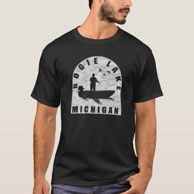 Camiseta Bogie Lake Fishing Michigan (Anverso)