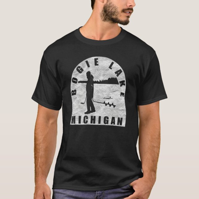 Camiseta Bogie Lake Ice Fishing Michigan (Anverso)