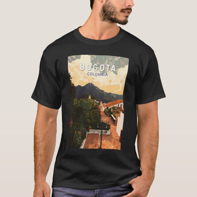 Camiseta Bogota Colombia Ilustracion Viaje Arte Vintage (Anverso)