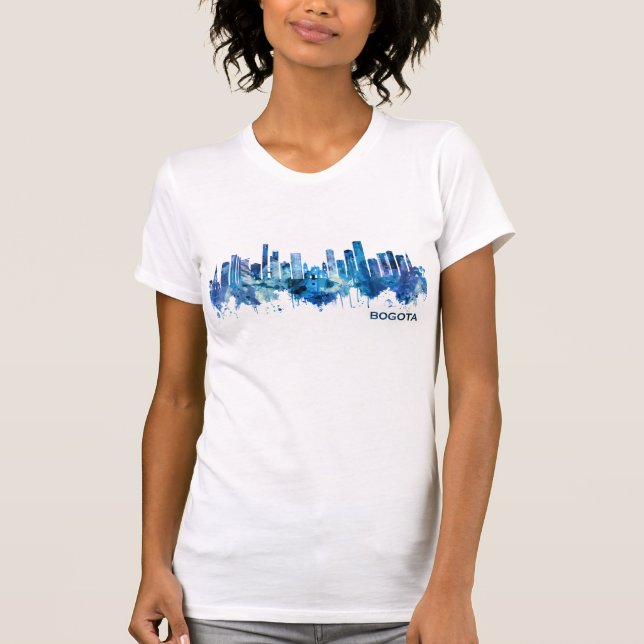 Camiseta Bogota Colombia Skyline Blue (Anverso)