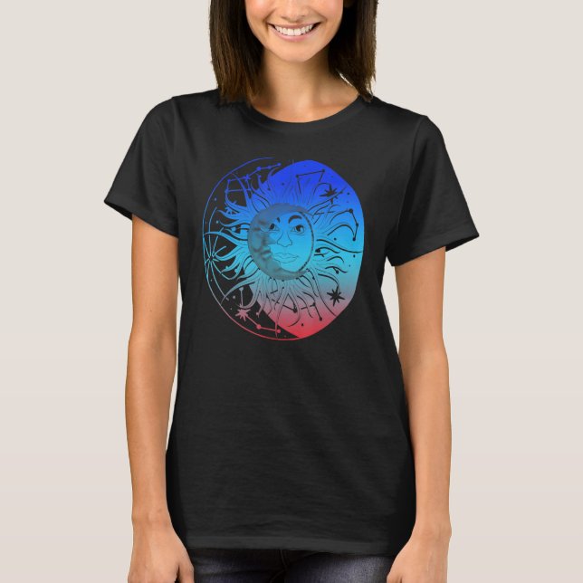 Camiseta Bohemian Aesthetic Crescent Moon Astronomy Sun Ast (Anverso)