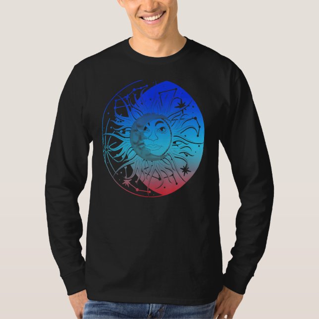 Camiseta Bohemian Aesthetic Crescent Moon Astronomy Sun Ast (Anverso)